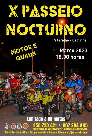 Passeio noturno de MOTOS E QUAD&acute;S