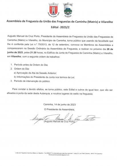  Edital  - Assembleia de Freguesia