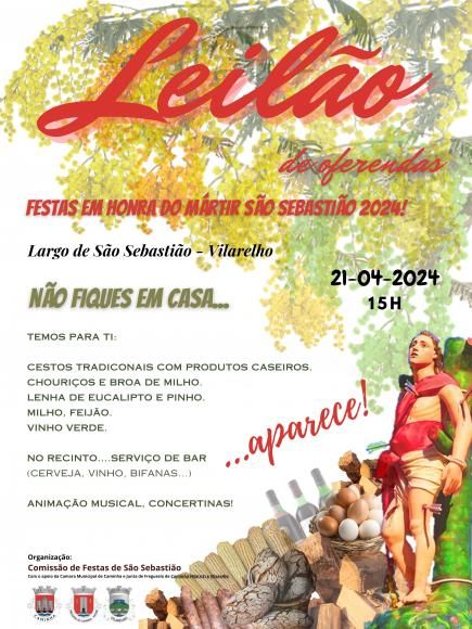 Leil&atilde;o para angaria&ccedil;&atilde;o de fundos para a festa em Honra do M&aacute;rtir S&atilde;o Sebasti&atilde;o 2024